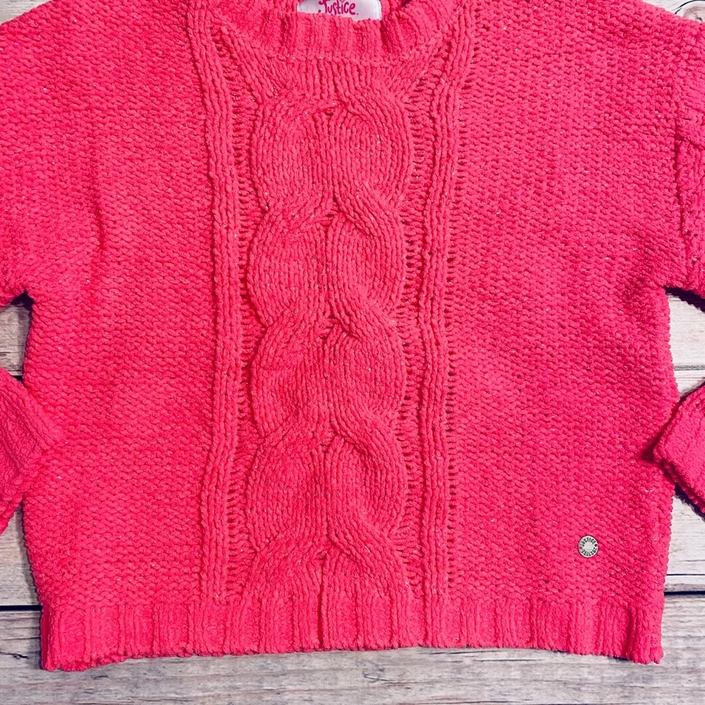 📌🆕 Justice • Cable-Knit • Crewneck • Sweater